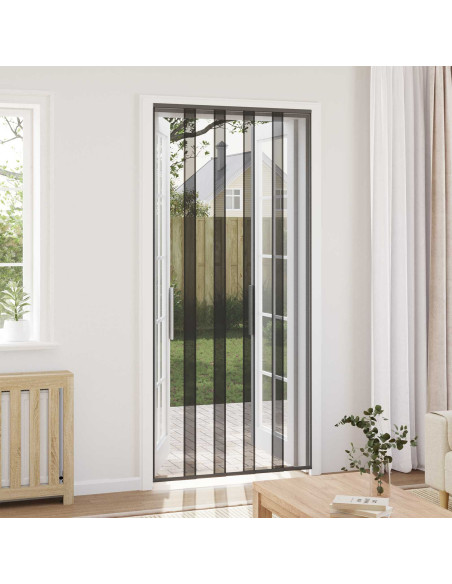 Zanzariera per porta con tenda in rete Nero poliestere