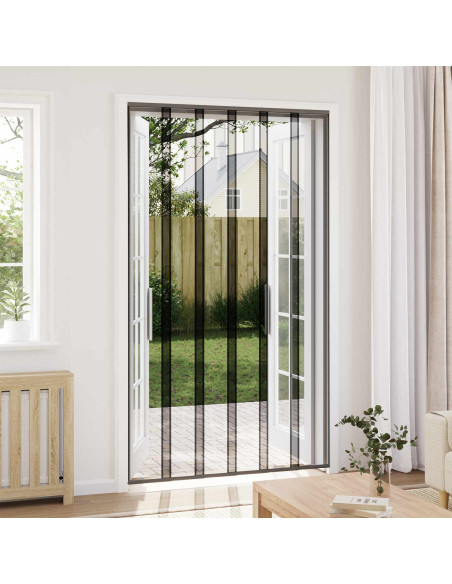 Zanzariera per porta con tenda in rete Nero poliestere