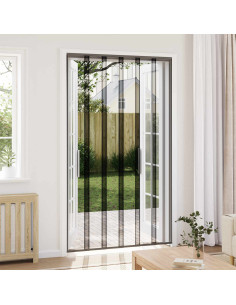 Zanzariera per porta con tenda in rete Nero poliestere