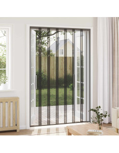 Zanzariera per porta con tenda in rete Nero 160 x 240 cm