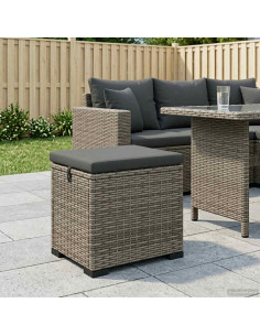 Poggiapiedi da giardino con cuscino 40 x 30 x 40 cm