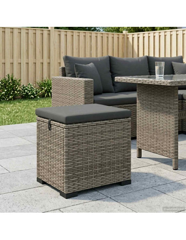 Poggiapiedi da giardino con cuscino 40 x 30 x 40 cm