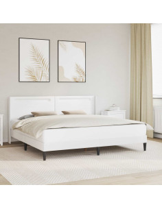 Struttura del letto con testiera Bianco 200 x200 cm Similpelle