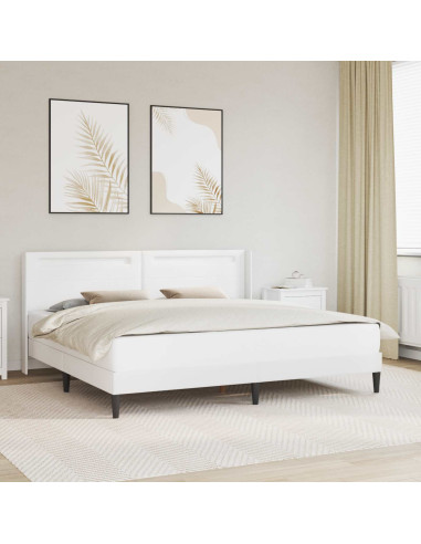 Struttura del letto con testiera Bianco 200 x200 cm Similpelle
