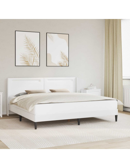 Struttura del letto con testiera Bianco 200 x200 cm Similpelle