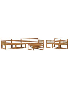 Set di divani da esterno 7 pcs Naturale