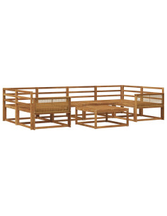 Set di divani da esterno 7 pcs Naturale