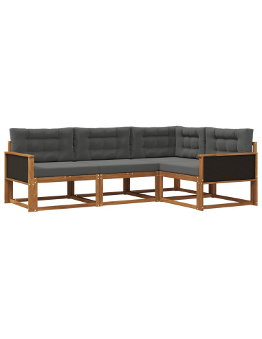 Set di divani da esterno con cuscino 4 pcs Naturale e Antracite