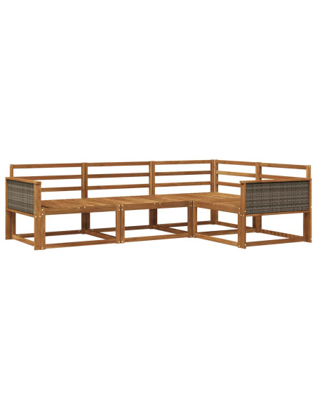 Set di divani da esterno 4 pcs Naturale