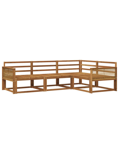 Set di divani da esterno 4 pcs Naturale