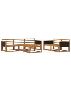Set di divani da esterno 6 pcs Naturale