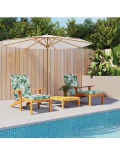 Cuscini per Sedia a Sdraio 2 pz Motivo Foglie in Tessuto Oxford