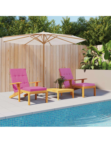 Cuscini per Sedia a Sdraio 2 pz Rosa in Tessuto Oxford