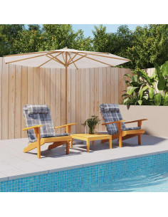 Cuscini Sedia Adirondack 2 pz a Quadri Grigio in Tessuto Oxford