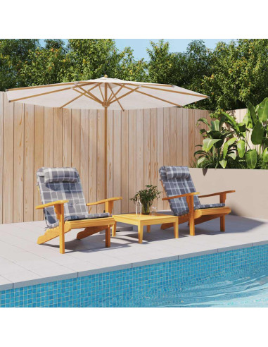 Cuscini Sedia Adirondack 2 pz a Quadri Grigio in Tessuto Oxford