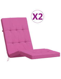 Cuscini per Sedia a Sdraio 2 pz Rosa in Tessuto Oxford 2