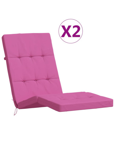 Cuscini per Sedia a Sdraio 2 pz Rosa in Tessuto Oxford