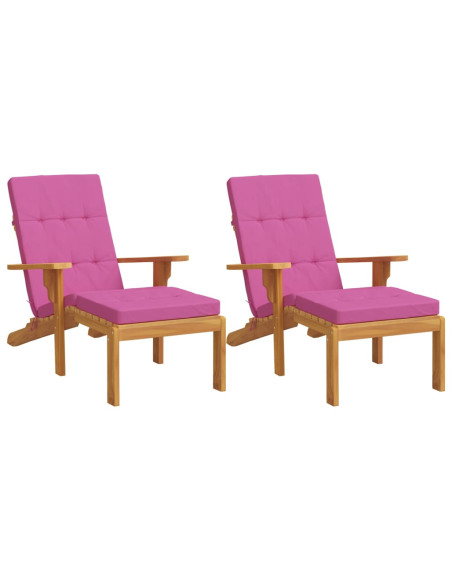 Cuscini per Sedia a Sdraio 2 pz Rosa in Tessuto Oxford