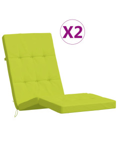 Cuscini per Sedia a Sdraio 2 pz Verde Chiaro in Tessuto Oxford 2