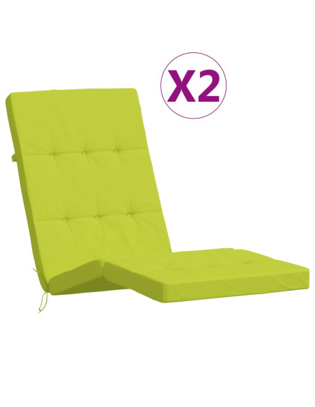 Cuscini per Sedia a Sdraio 2 pz Verde Chiaro in Tessuto Oxford
