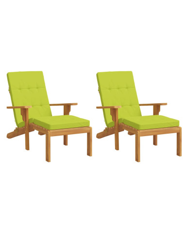 Cuscini per Sedia a Sdraio 2 pz Verde Chiaro in Tessuto Oxford