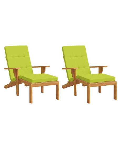 Cuscini per Sedia a Sdraio 2 pz Verde Chiaro in Tessuto Oxford