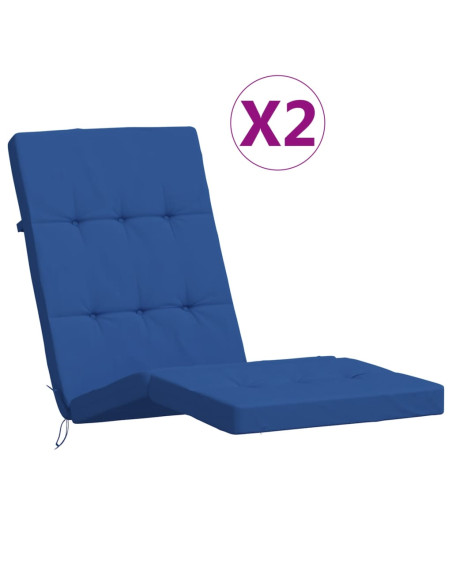 Cuscini per Sedia a Sdraio 2 pz Blu Reale in Tessuto Oxford