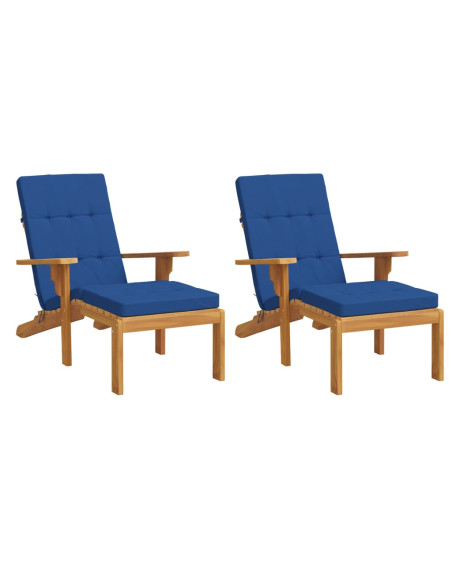 Cuscini per Sedia a Sdraio 2 pz Blu Reale in Tessuto Oxford