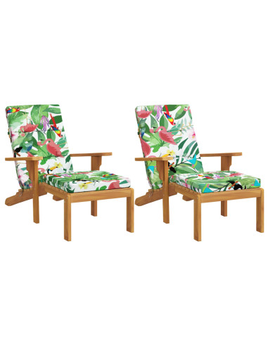 Cuscini per Sedia a Sdraio 2pz Multicolore in Tessuto Oxford