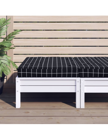 Cuscino Pallet Motivo a Quadri Nero 60x60x8 cm Tessuto Oxford