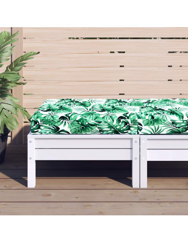 Cuscino Pallet Motivo a Foglie 60x60x9,5 cm in Tessuto Oxford