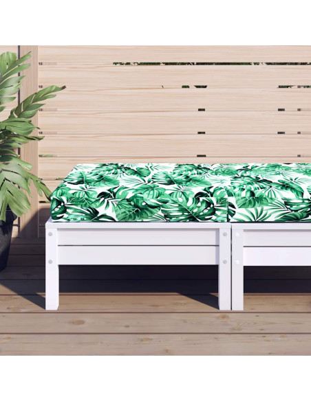 Cuscino Pallet Motivo a Foglie 60x60x9,5 cm in Tessuto Oxford