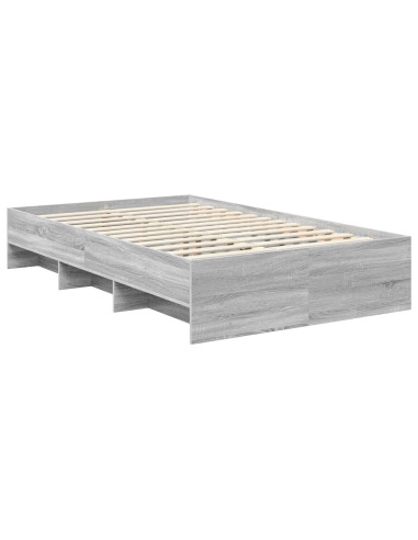Struttura del letto con testiera Grigio Sonoma 137 x 203 cm