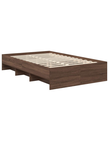 Struttura del letto con testiera Rovere Marrone 137 x 203 cm