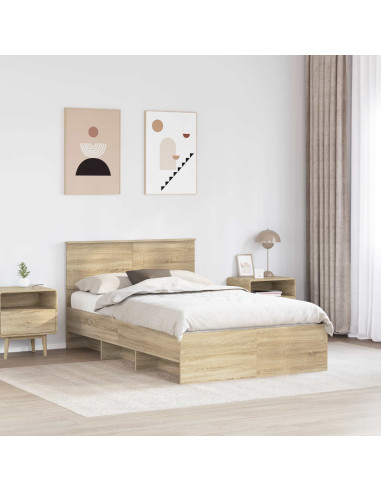 Struttura del letto con testiera Rovere Sonoma 120 x 123 cm