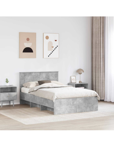 Struttura del letto con testiera Grigio cemento 120 x 123 cm