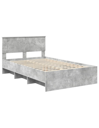 Struttura del letto con testiera Grigio cemento 120 x 123 cm