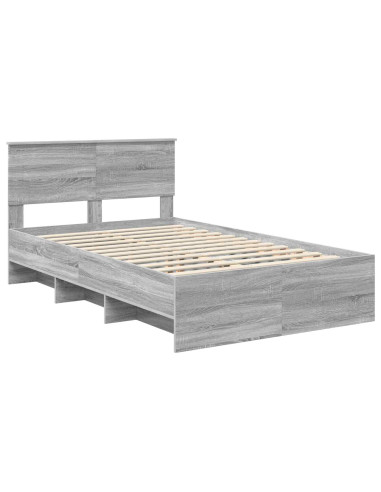 Struttura del letto con testiera Grigio Sonoma 120 x 123 cm