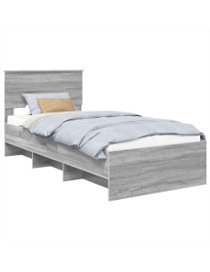 Struttura del letto con testiera Grigio Sonoma 120 x 123 cm 2