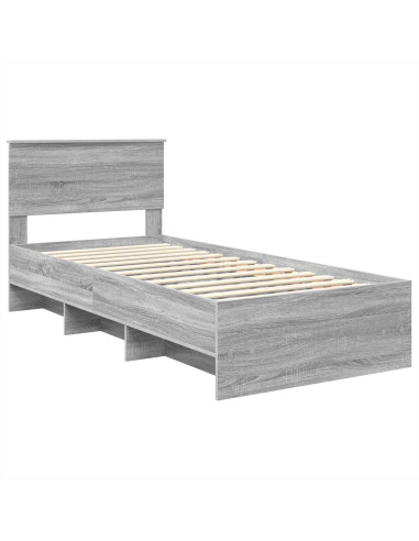 Struttura del letto con testiera Grigio Sonoma 120 x 123 cm