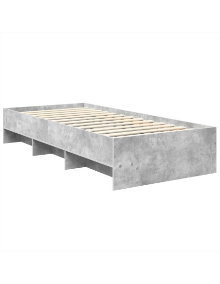 Struttura del letto con testiera Grigio cemento 90 x 200 cm