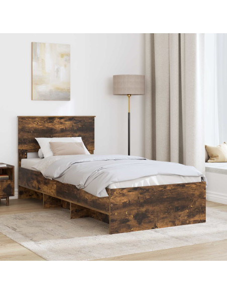 Struttura del letto Rovere fumé 90 x 200 cm Legno multistrato