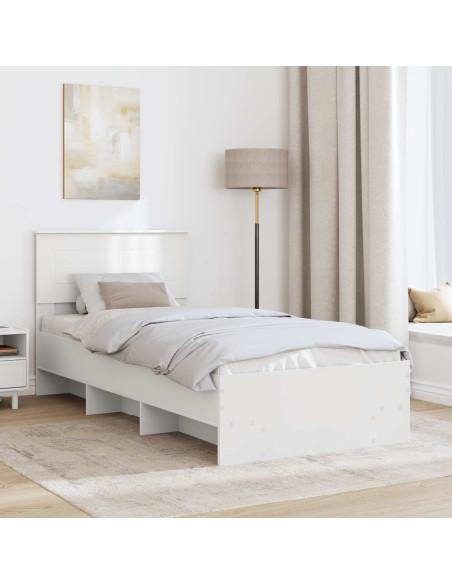 Struttura del letto Bianco 90 x 200 cm Legno multistrato