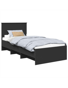 Struttura del letto Nero 80 x 200 cm Legno multistrato 2