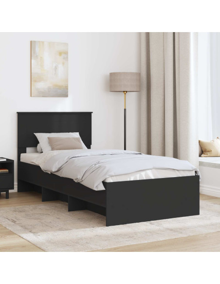 Struttura del letto Nero 80 x 200 cm Legno multistrato