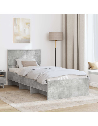 Struttura del letto con testiera Grigio cemento 80 x 200 cm