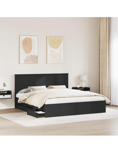 Struttura del letto Nero 200 x 200 cm Legno Ingegnerizzato