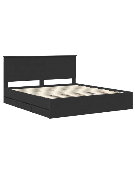 Struttura del letto Nero 200 x 200 cm Legno Ingegnerizzato