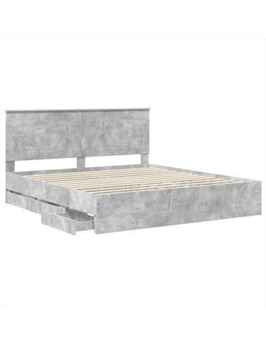 Struttura del letto con cassetto Grigio cemento 180 x 200 cm
