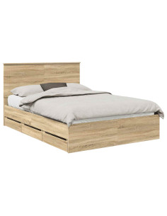 Struttura del letto con cassetto Rovere Sonoma 160 x 200 cm 2